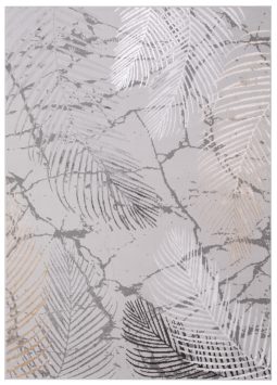 Vloerkleed Crystal Bruin Donkergrijze Bladeren 3D Effect