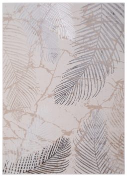 Vloerkleed Crystal Grijs Bruin Bladeren 3D Effect