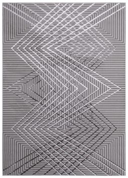 Vloerkleed Crystal Grijs ZigZag Geometrisch 3D Effect