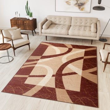 Vloerkleed Dream Bruin Beige Frame Lijnen