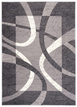 Vloerkleed Dream Grijs Wit Frame Cirkels