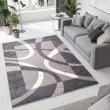 Vloerkleed Dream Grijs Wit Frame Cirkels
