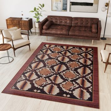 Vloerkleed Dream Bruin Zwart Dierenprint Slang