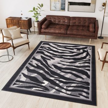 Vloerkleed Dream Modern Grijs Zwart Dierenprint