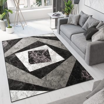 Vloerkleed Dream Geometrisch Grijs Roze Vierkanten