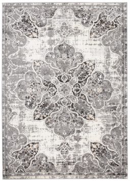 Vloerkleed Valley Grijs Vintage Gebloemd Rozet