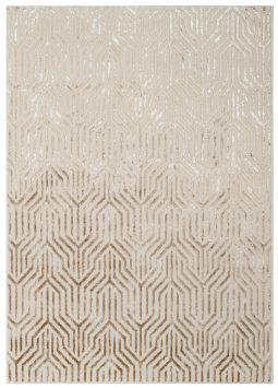 Vloerkleed Crystal Bruin Creme Beige Lijnen 3D Effect