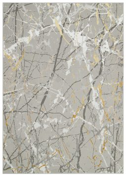 Vloerkleed Crystal Grijs Gold Abstract Marmer 3D Effect