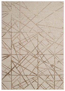Vloerkleed Crystal Beige Bruin Abstracte Lijnen 3D Effect