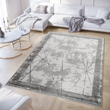Vloerkleed Crystal Grijs Frame Geometrisch 3D Effect