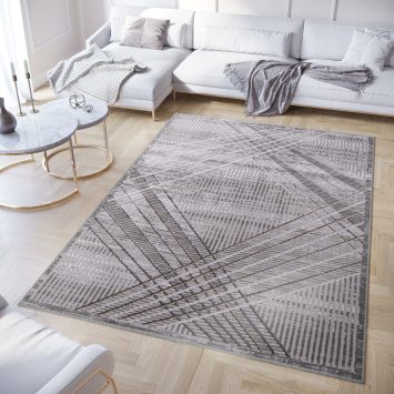 Vloerkleed Crystal Lichtgrijs Beige Geometrisch 3D Effect