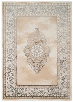 Vloerkleed Ares Grijs Beige Rozet Vintage