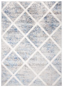 Vloerkleed Valley Grijs Blauw Geometrisch Geruit