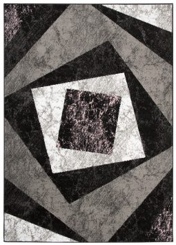 Vloerkleed Dream Geometrisch Grijs Roze Vierkanten