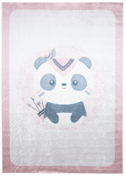 Vloerkleed Emma Antislip Wasbaar Roze Panda