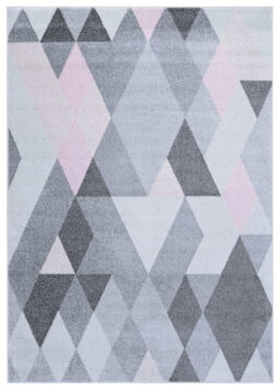 Vloerkleed Lazur Grijs Roze Geometrisch Ruiten