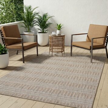 Vloerkleed Melissa Bruin Lijnen Indoor Outdoor