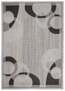 Vloerkleed Melissa Grijs Zwart Geometrisch Indoor Outdoor