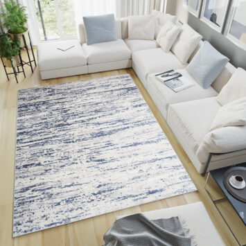 Vloerkleed Sky Blauw Creme Modern Lijnen