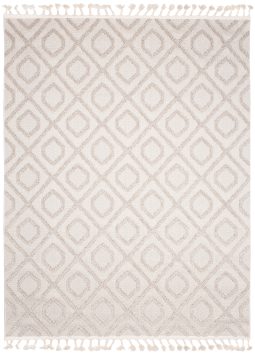 Vloerkleed Timber Indoor Outdoor Beige Geometrisch Kwastjes