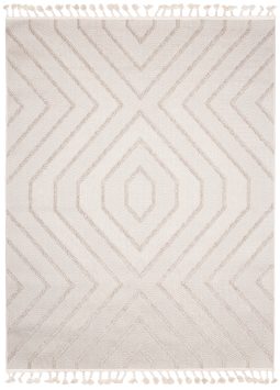 Vloerkleed Timber Indoor Outdoor Beige Zigzag Kwastjes