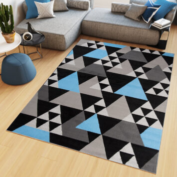 Vloerkleed Maya Grijs Blauw Geometrisch Driehoek