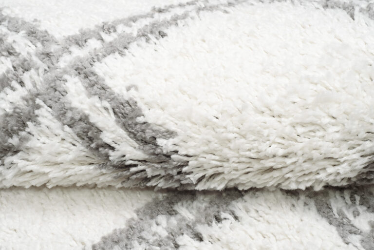 Tapijt Loper Boho met Franjes Creme Geruit Hoogpolig