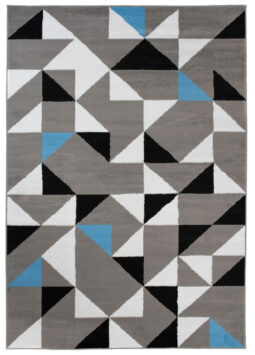 Vloerkleed Maya Grijs Blauw Driehoek