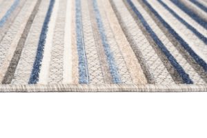 Buitenkleed Patio Grijs Blauw Gestreept