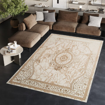 Vloerkleed Ares Bruin Beige Traditioneel Rozet