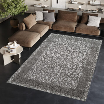 Vloerkleed Ares Donker Grijs Ornamenten Vintage