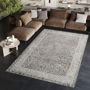 Vloerkleed Ares Licht Grijs Ornamenten Vintage