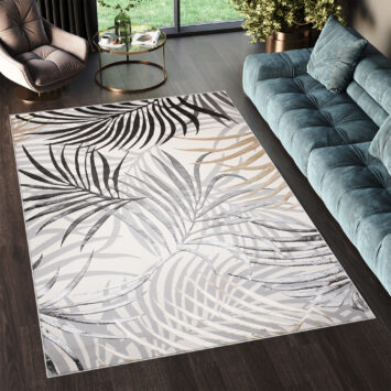 Vloerkleed Golden Creme Grijs Beige Bladeren