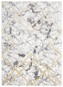 Vloerkleed Shine Geometrisch Grijs Goudkleur Lijnen 3D-Effect
