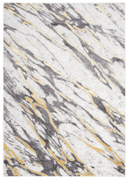 Vloerkleed Shine Grijs Goudkleur Marmer Abstract 3D-Effect