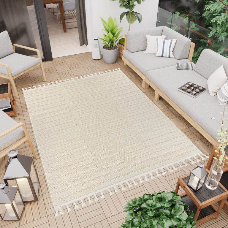 Vloerkleed Outdoor Rio Loop Creme Strepen