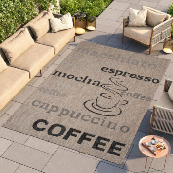Vloerkleed Melissa Bruin Zwart Koffie Indoor Outdoor