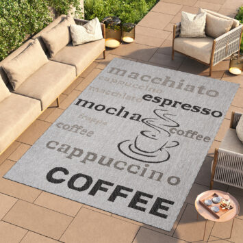 Vloerkleed Melissa Grijs Zwart Koffie Indoor Outdoor