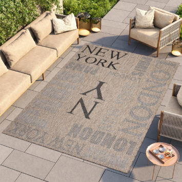 Vloerkleed Melissa Bruin Zwart Straten Indoor Outdoor