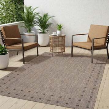 Vloerkleed Melissa Bruin Frame Indoor Outdoor