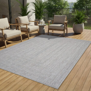 Vloerkleed Melissa Grijs Melange Geometrisch Indoor Outdoor