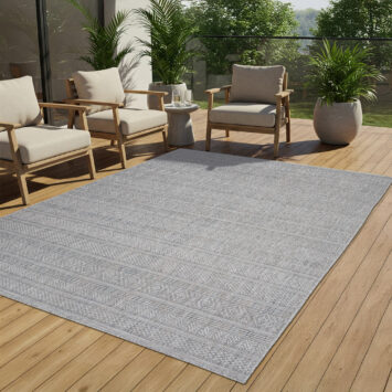 Vloerkleed Melissa Grijs Melange Ehtno Indoor Outdoor