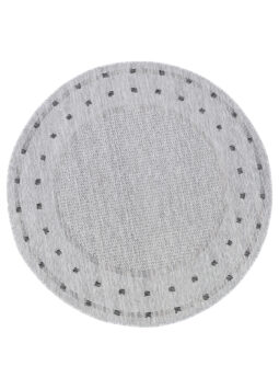 Tapijt Melissa Rond Grijs Frame Indoor Outdoor