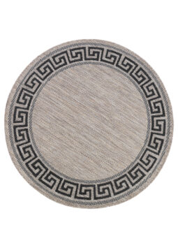 Tapijt Melissa Rond Bruin Zwart ZigZag Indoor Outdoor