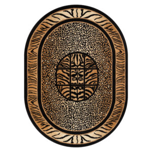Vloerkleed Atlas Ovaal Zwart Bruin Dierenprint Safari